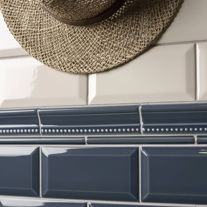 Ascot Blue Metro Bevelled Tile - Hyperion Tiles