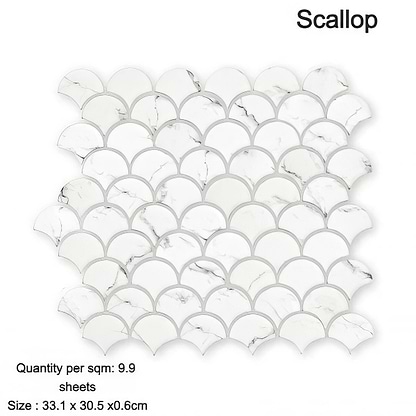 Aspen Scallop Mosaic - Hyperion Tiles