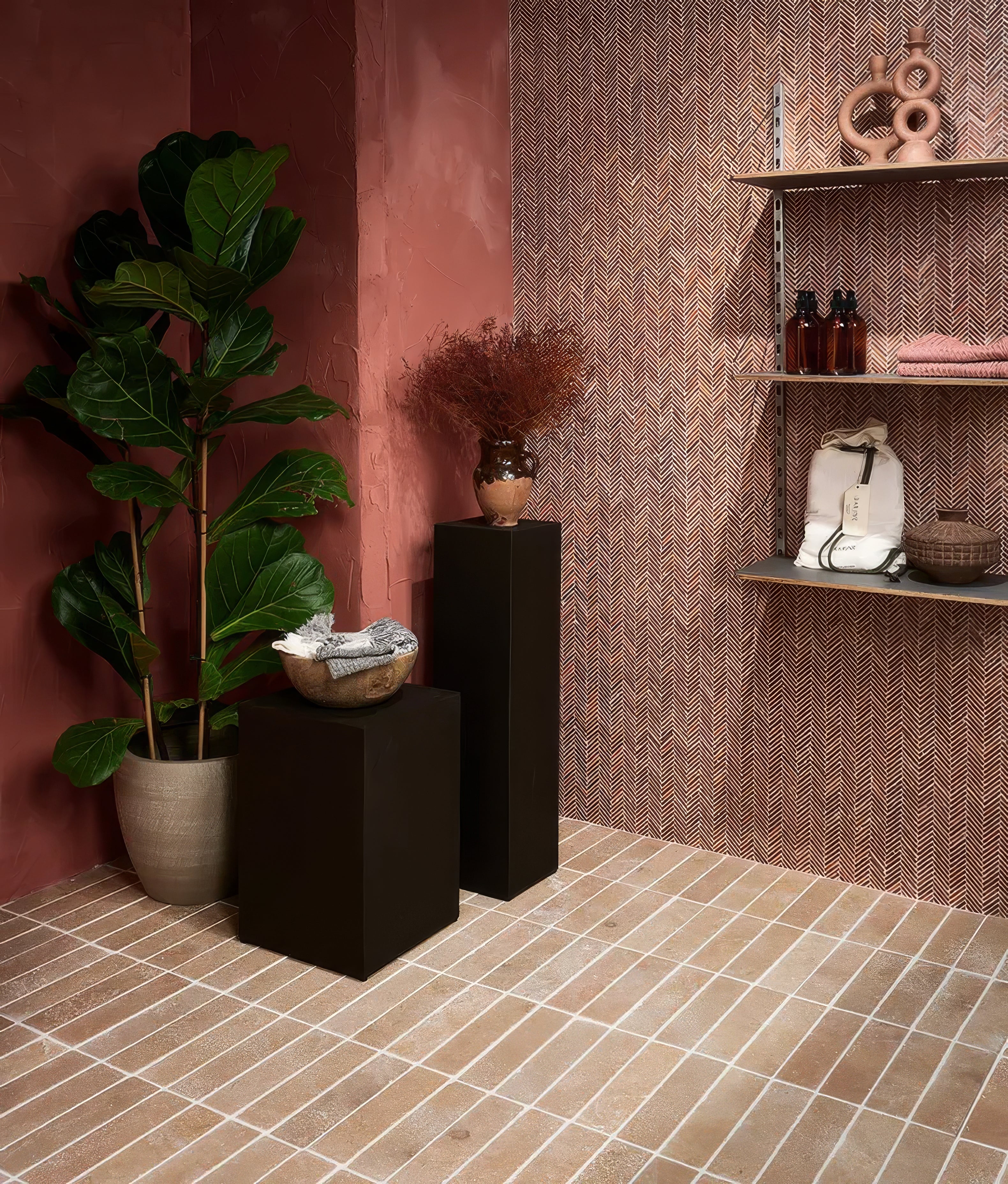 Athens Rosso Travertine Mosaic | Hyperion Tiles