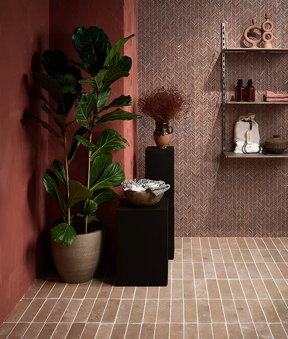 Athens Rosso Travertine Mosaic | Hyperion Tiles