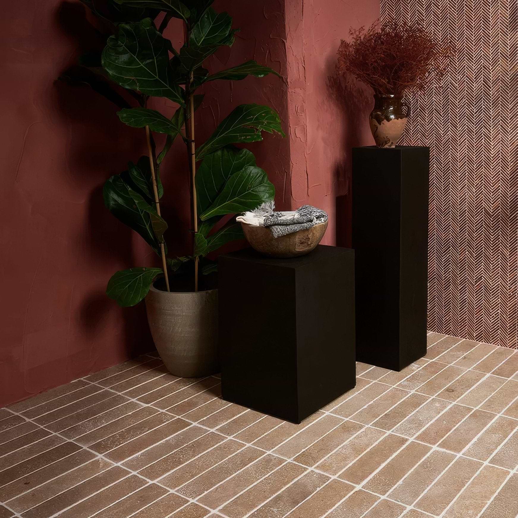 Athens Rosso Travertine Mosaic - Hyperion Tiles