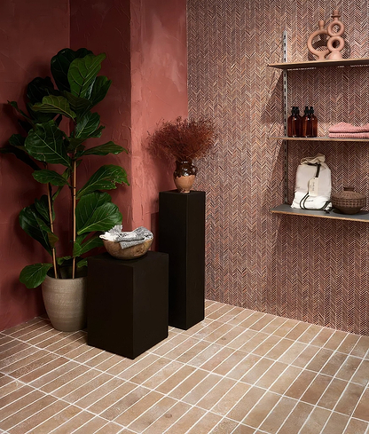 Athens Rosso Travertine Mosaic - Hyperion Tiles
