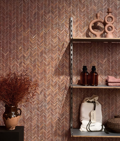 Athens Rosso Travertine Mosaic - Hyperion Tiles