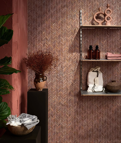 Athens Rosso Travertine Mosaic - Hyperion Tiles