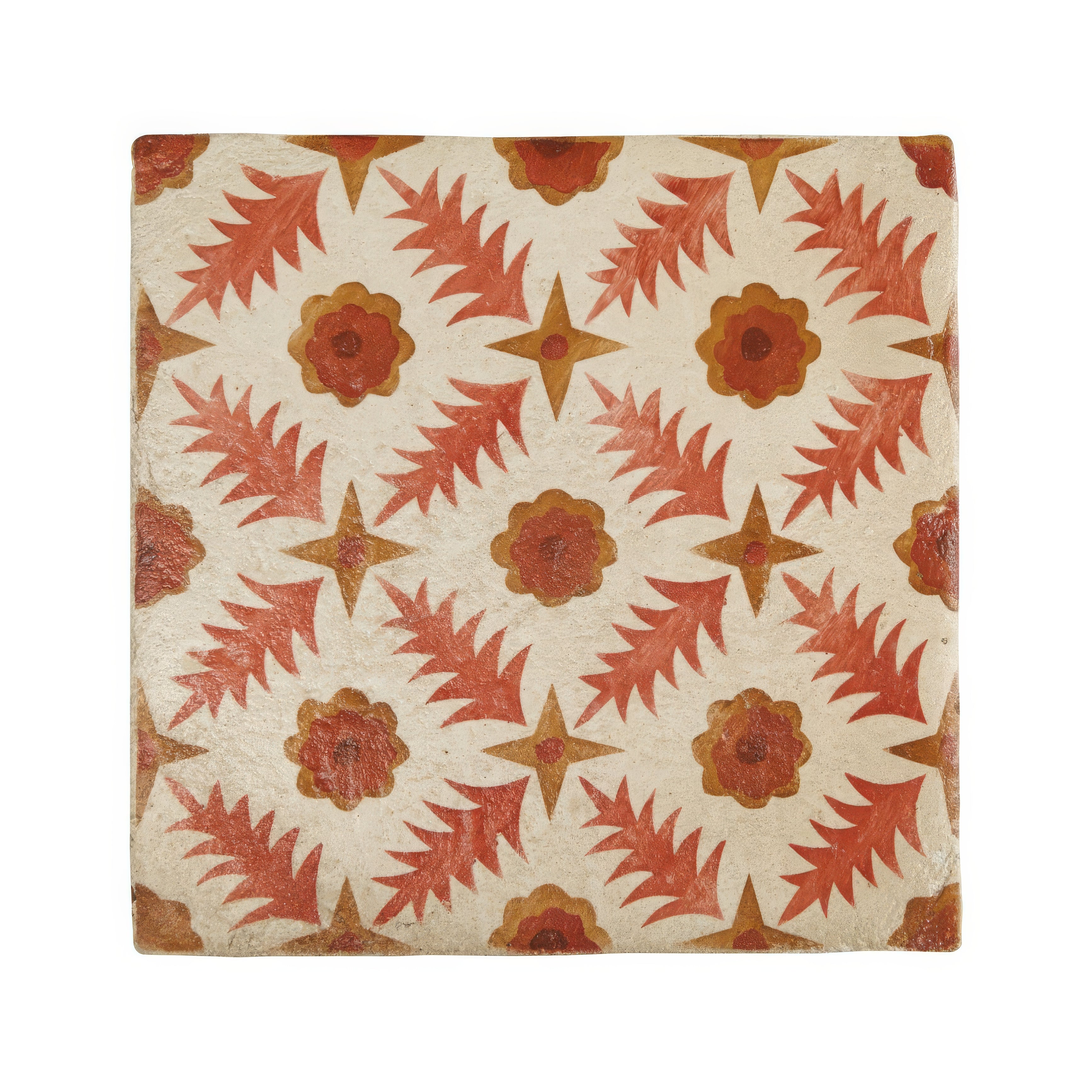 Neisha Crosland Atlas Pine Flower Paprika - Hyperion Tiles - Fired Earth