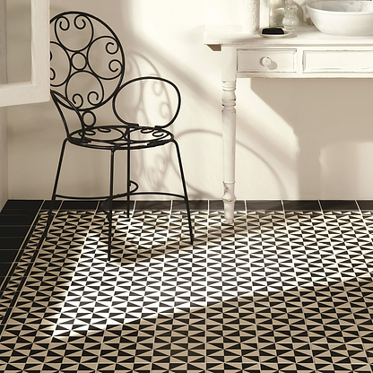 Avignon Black on Dover White - Hyperion Tiles