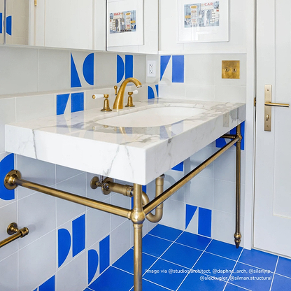Azure Blue Square Tile - Hyperion Tiles