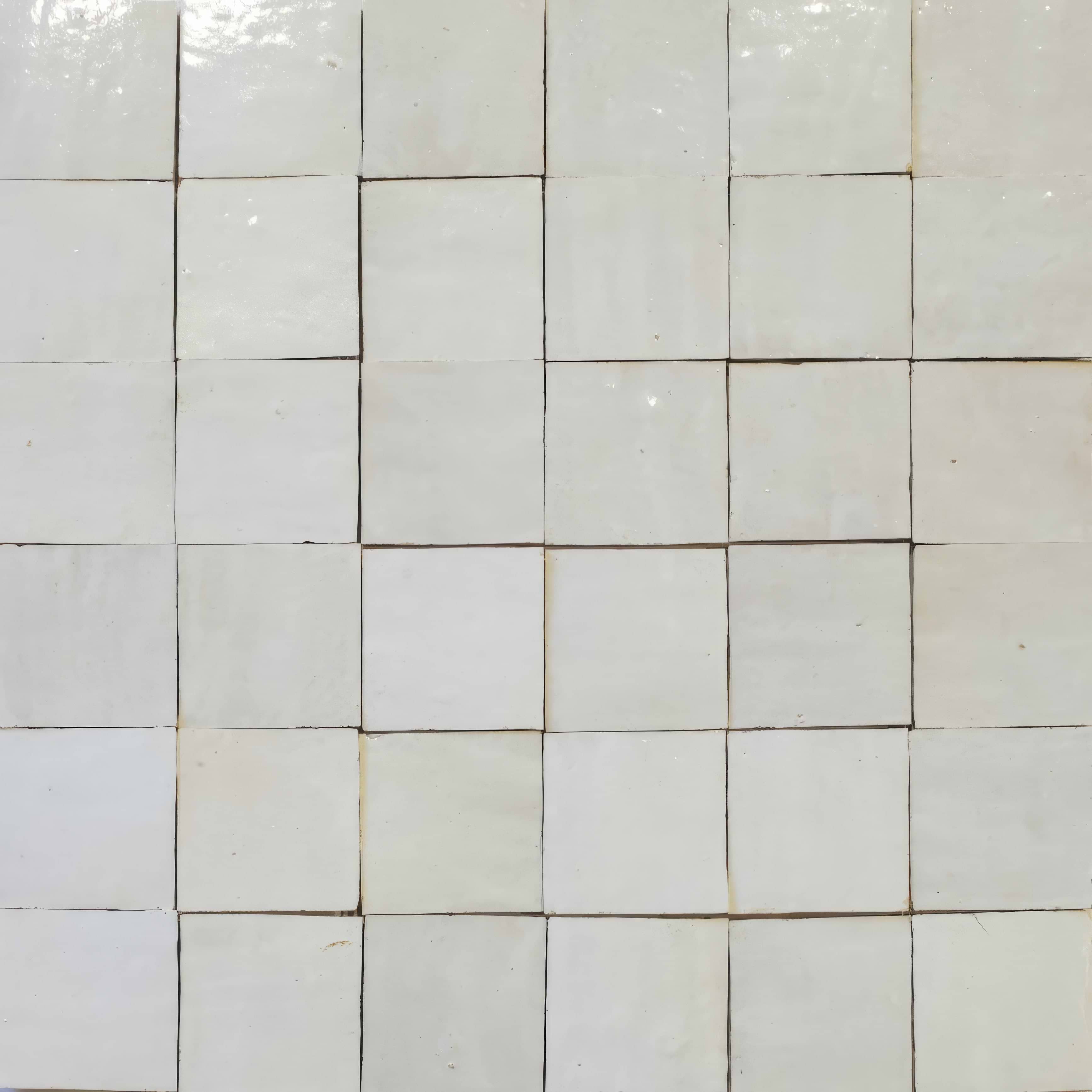 Medina Pure White Zellige Square By Hyperion Tiles