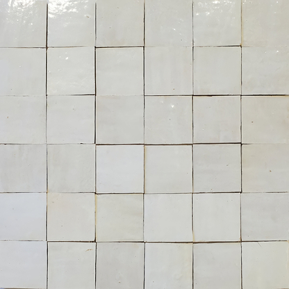 Medina Pure White Zellige Square By Hyperion Tiles