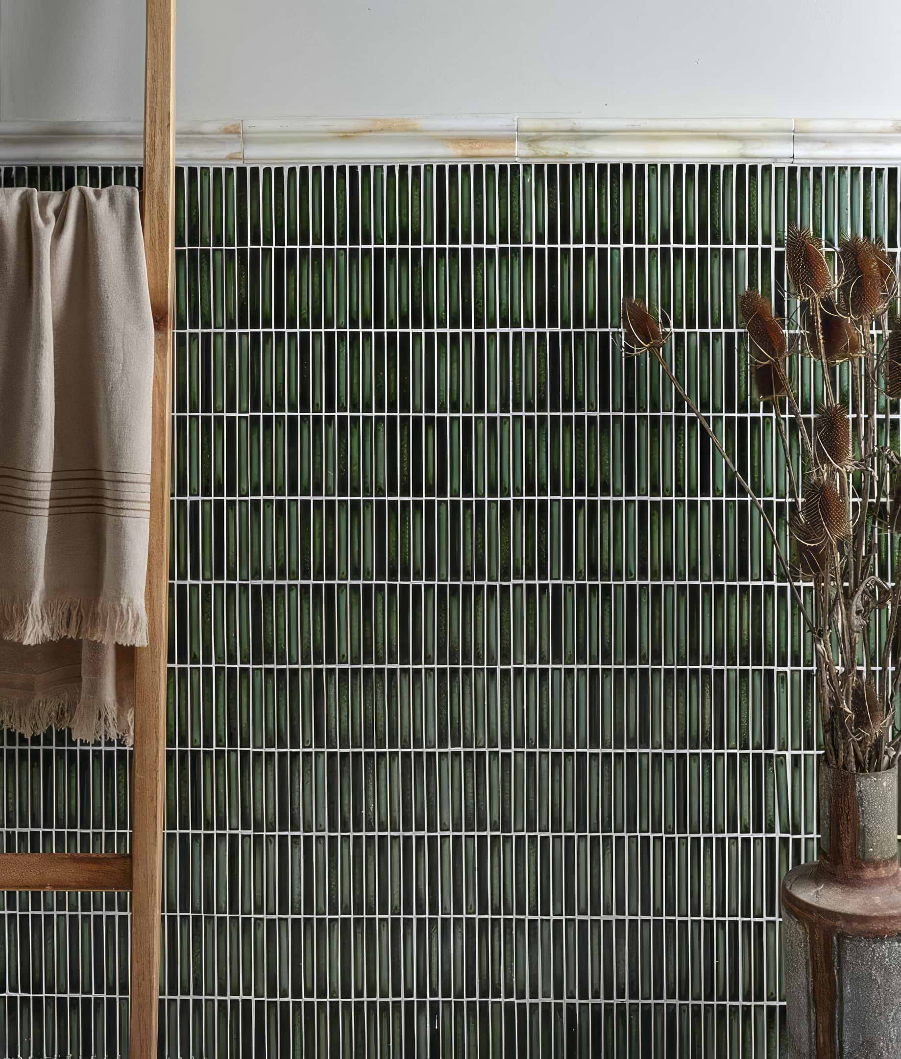 Bamboo Lustre Porcelain Mosaic Forest - Hyperion Tiles