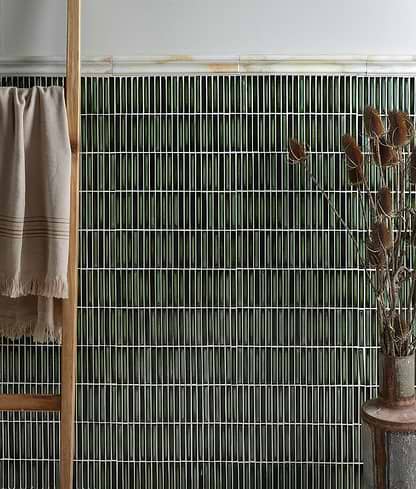 Bamboo Lustre Porcelain Mosaic Forest - Hyperion Tiles