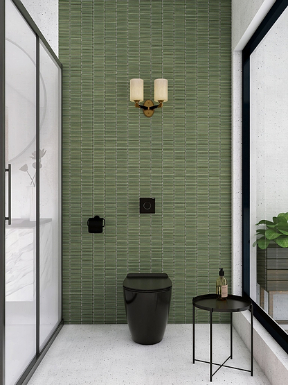 Bamboo Lustre Porcelain Mosaic Avocado - Hyperion Tiles
