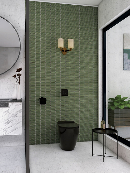 Bamboo Lustre Porcelain Mosaic Avocado - Hyperion Tiles