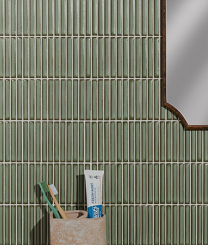 Bamboo Lustre Porcelain Mosaic Avocado - Hyperion Tiles