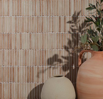 Bamboo Lustre Porcelain Mosaic Cappuccino - Hyperion Tiles