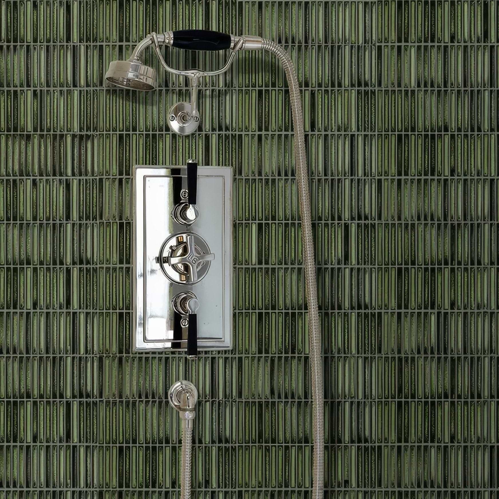 Bamboo Lustre Porcelain Mosaic Forest - Hyperion Tiles