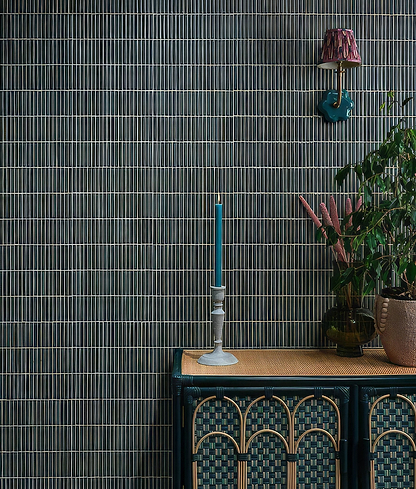 Bamboo Lustre Porcelain Mosaic Teal - Hyperion Tiles