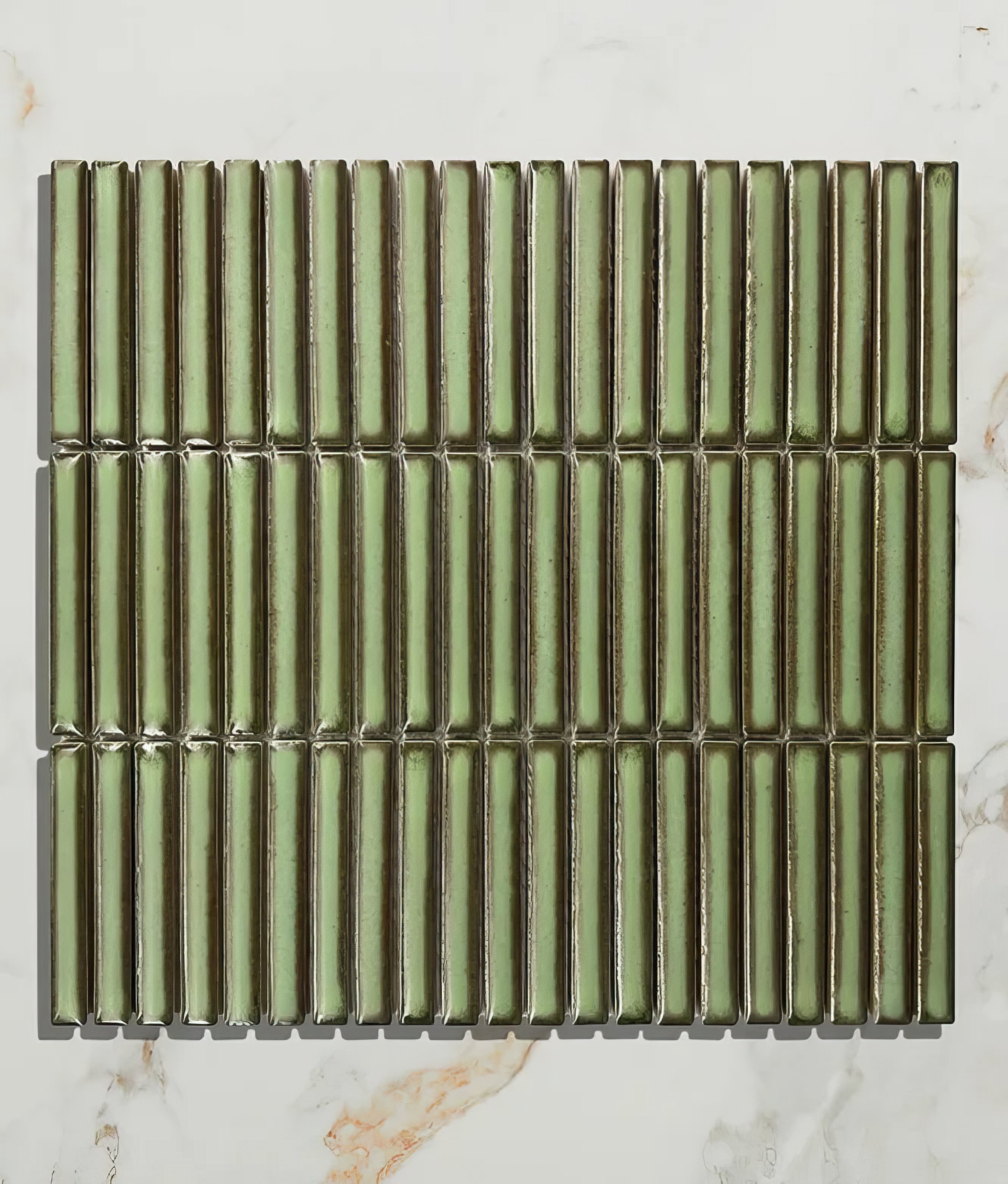 Bamboo Lustre Porcelain Mosaic Avocado - Hyperion Tiles