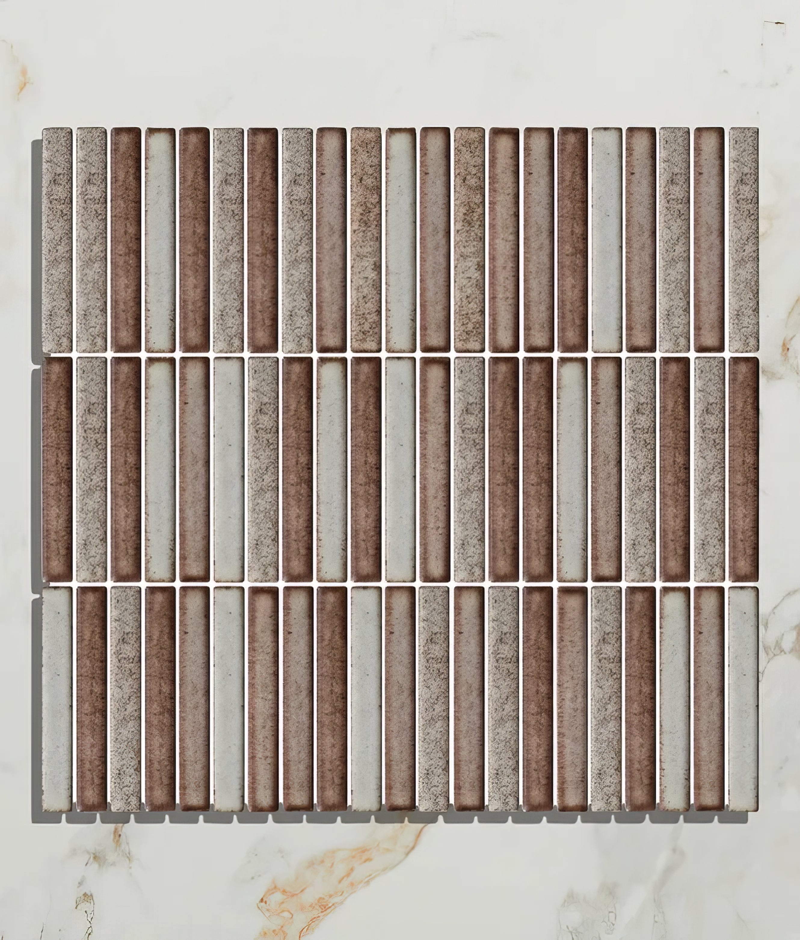 Bamboo Lustre Porcelain Mosaic Cappuccino - Hyperion Tiles