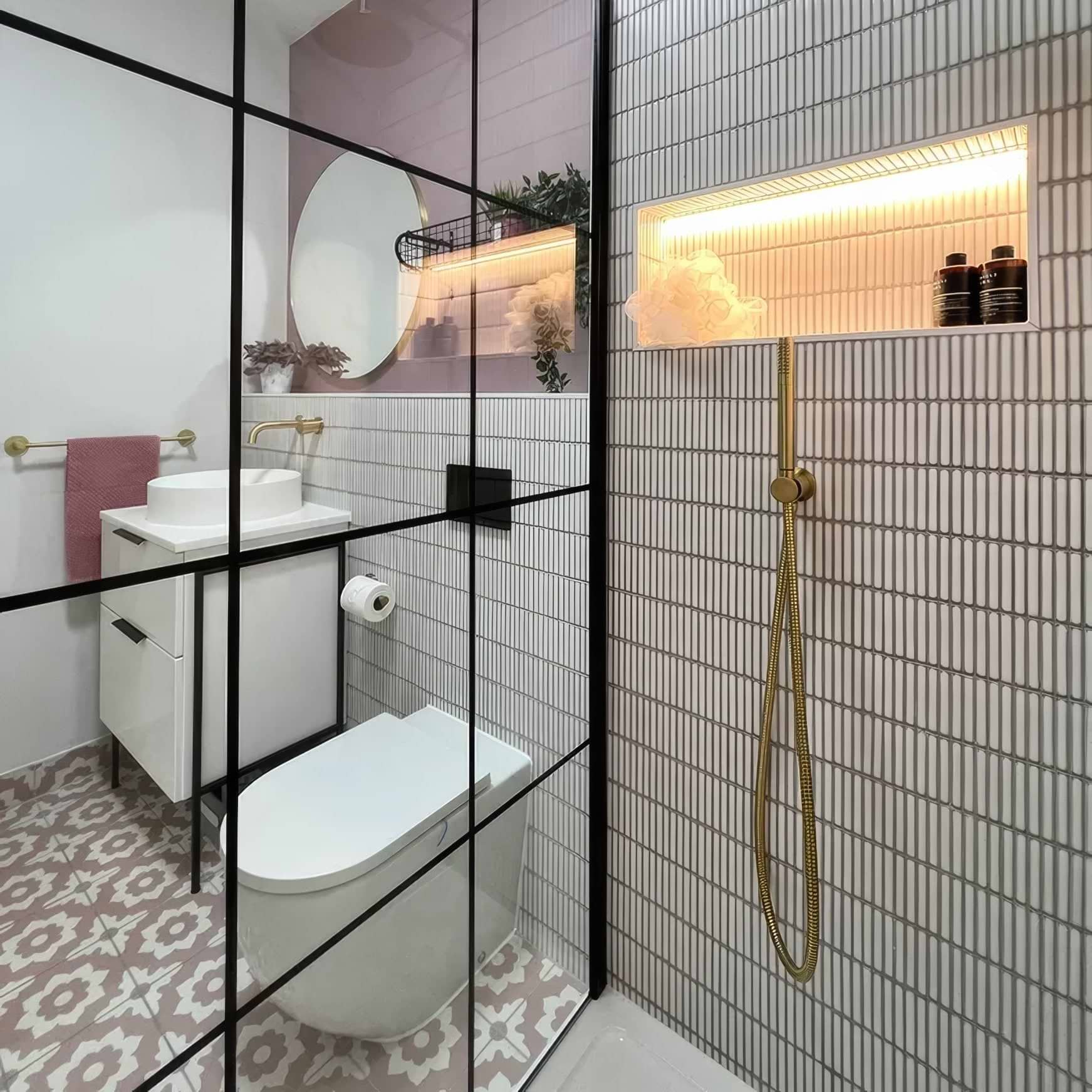 Bamboo Porcelain Mosaic White - Hyperion Tiles