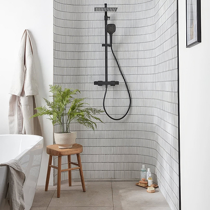 Bamboo Porcelain Mosaic White - Hyperion Tiles