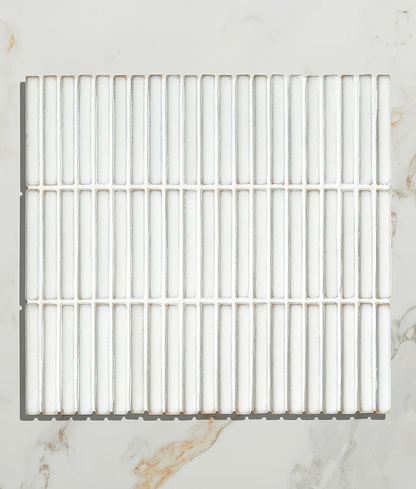 Bamboo Porcelain Mosaic White - Hyperion Tiles