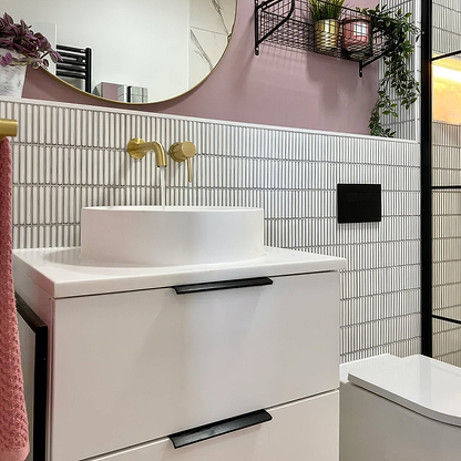 Bamboo Porcelain Mosaic White - Hyperion Tiles
