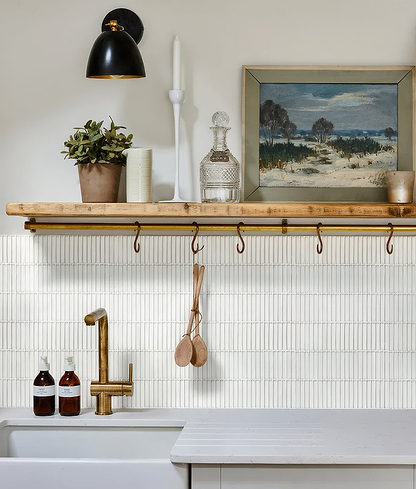 Bamboo Porcelain Mosaic White - Hyperion Tiles