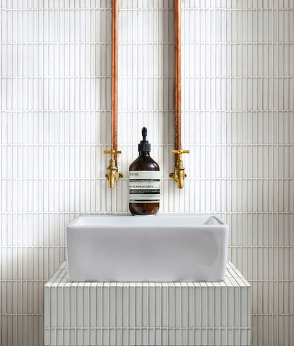 Bamboo Porcelain Mosaic White - Hyperion Tiles