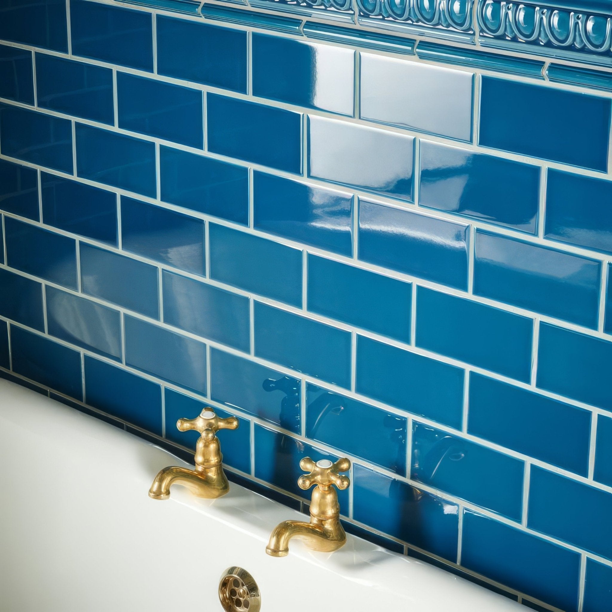 Baroque Blue Egg & Dart Moulding - Hyperion Tiles