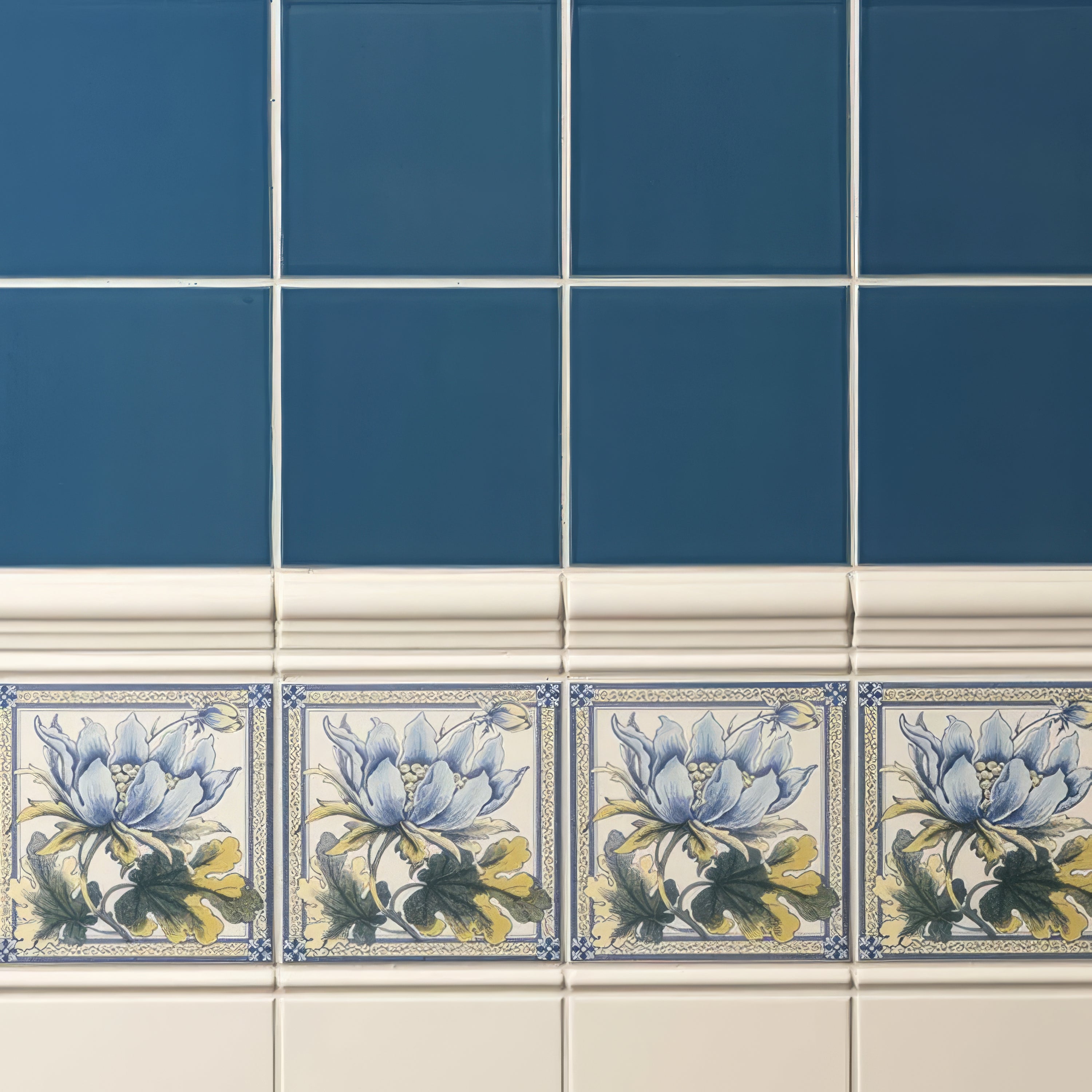 Baroque Blue Field Tile - Hyperion Tiles