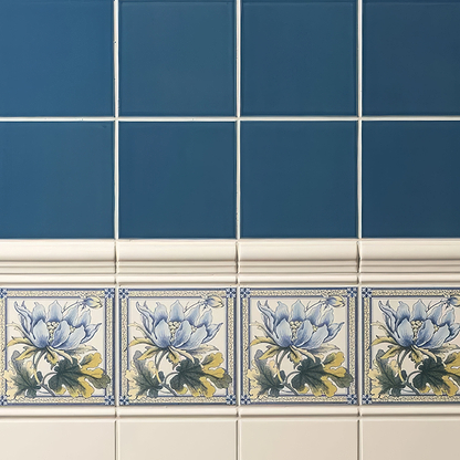 Baroque Blue Field Tile - Hyperion Tiles