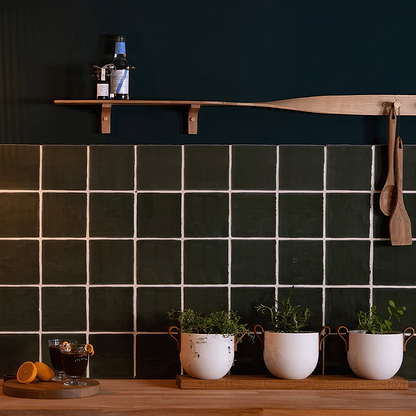 Bay Green Glazed Square Tile - Hyperion Tiles
