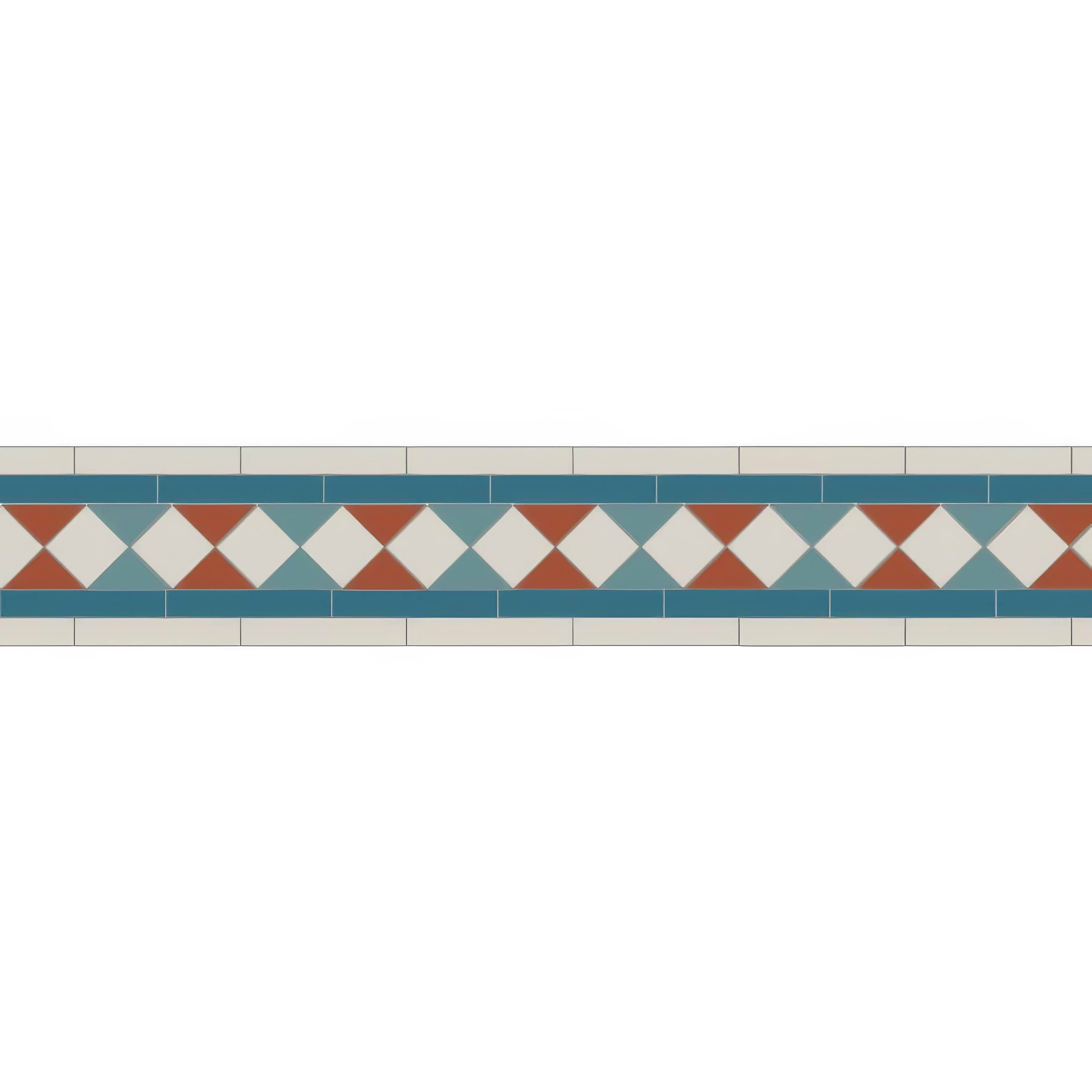 Bennett Blue, Dover White, Pugin Blue & Red By Hyperion Tiles