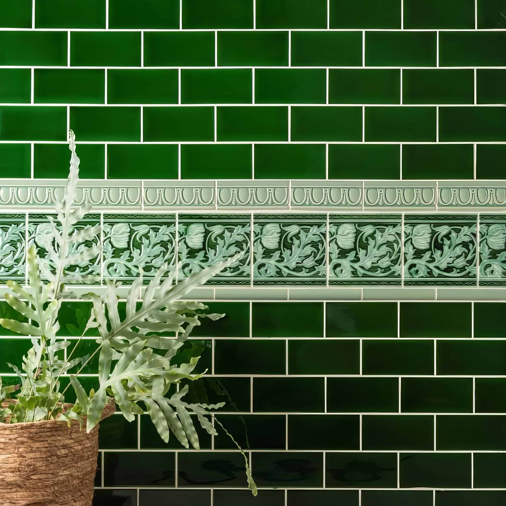 Berkeley Jade Breeze on Victorian Green - Hyperion Tiles