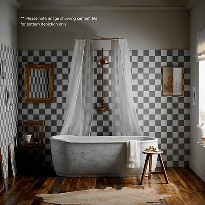 Bert & May Chequerboard Old Iron Porcelain - Hyperion Tiles