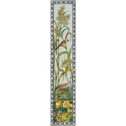 Birds And Butterfly 5 Tile Set on County White | Hyperion Tiles