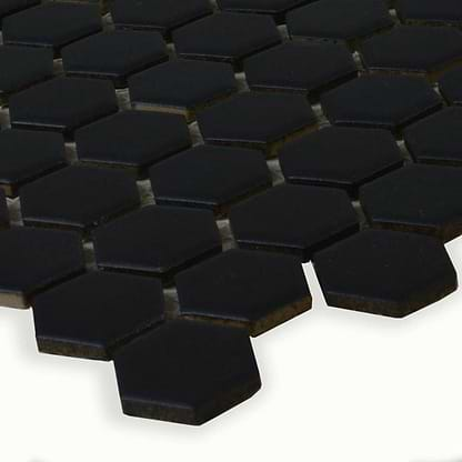 Black Honeycomb Floor Mosaic