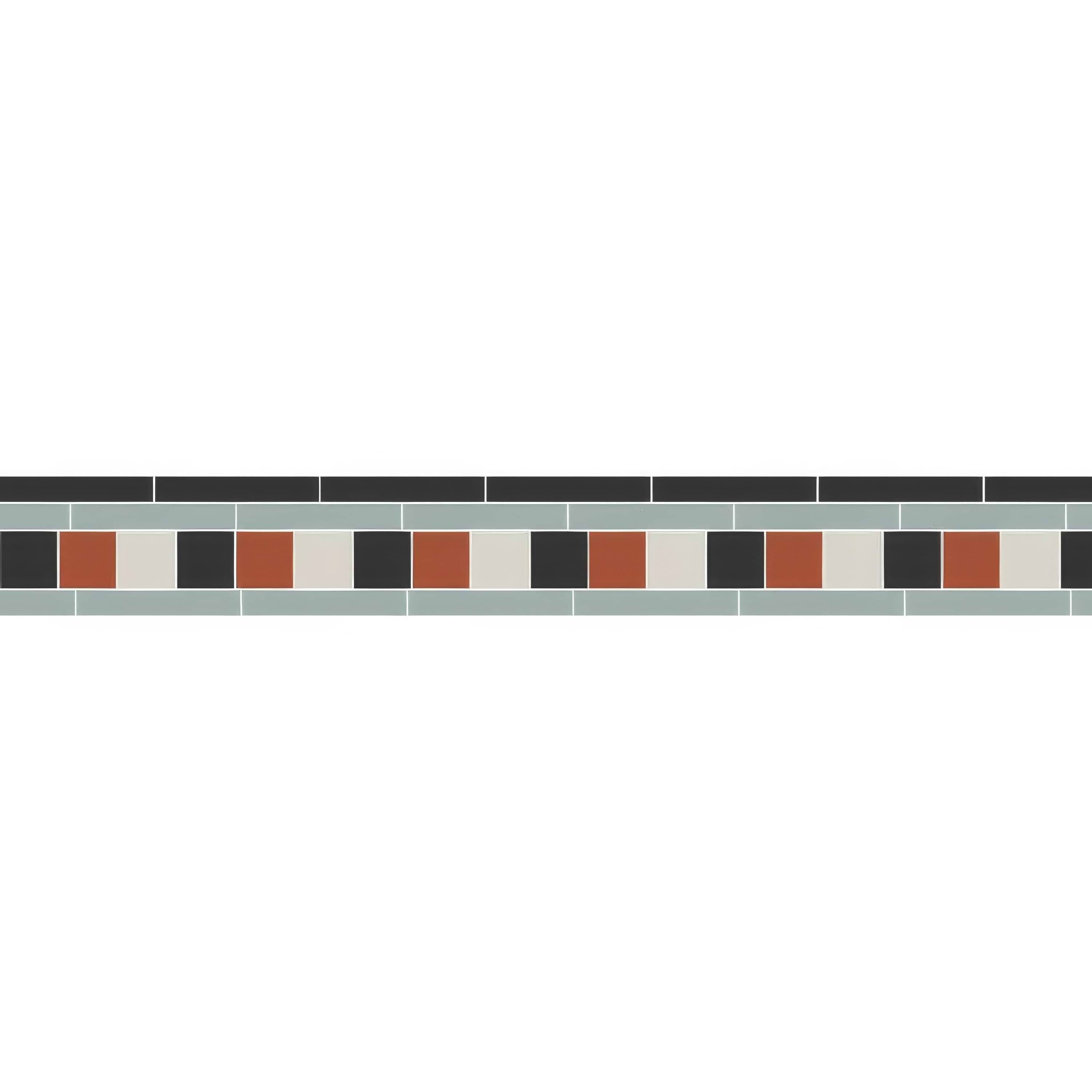 Blake Black, Dover White, Grey & Red By Hyperion Tiles