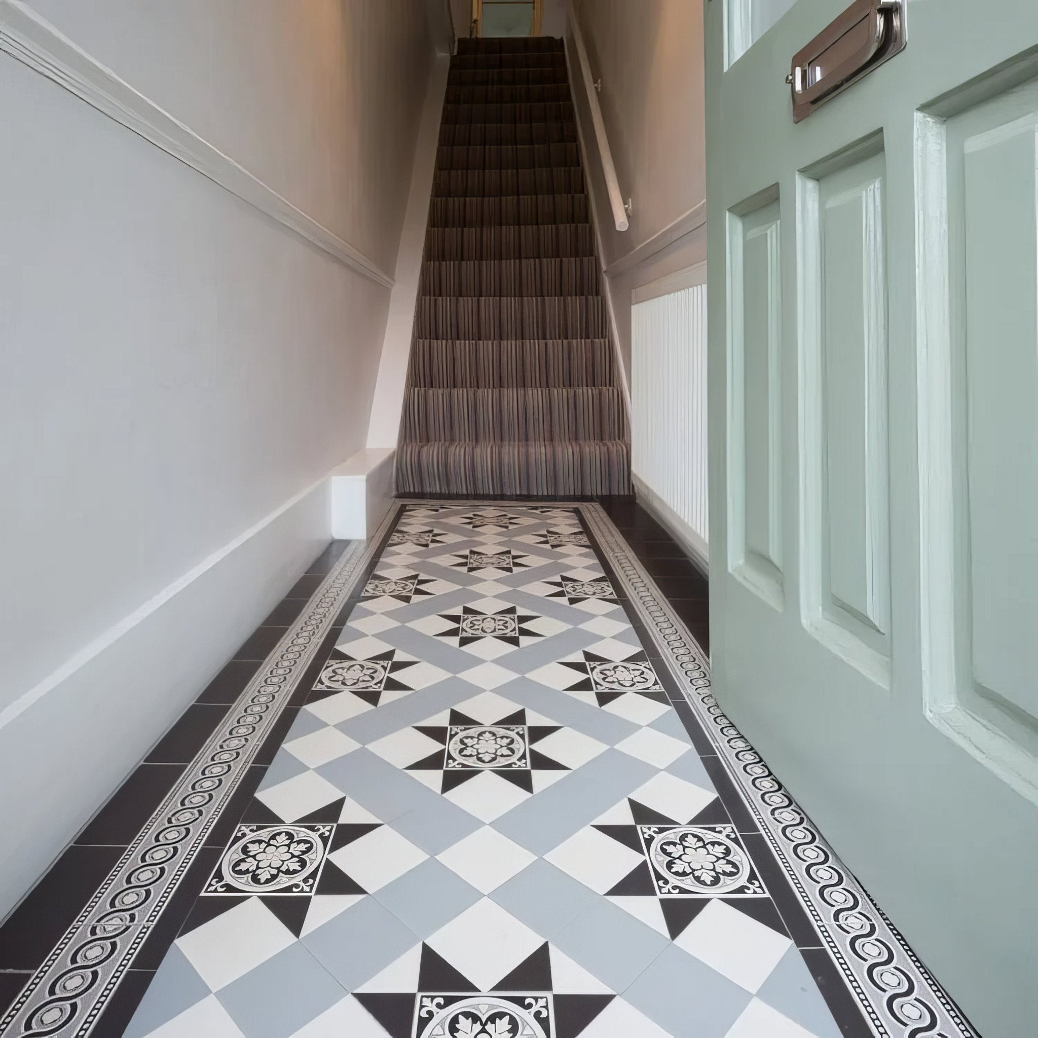 Blenheim Black, Dover White & Grey with Livingstone drop - in - Hyperion Tiles