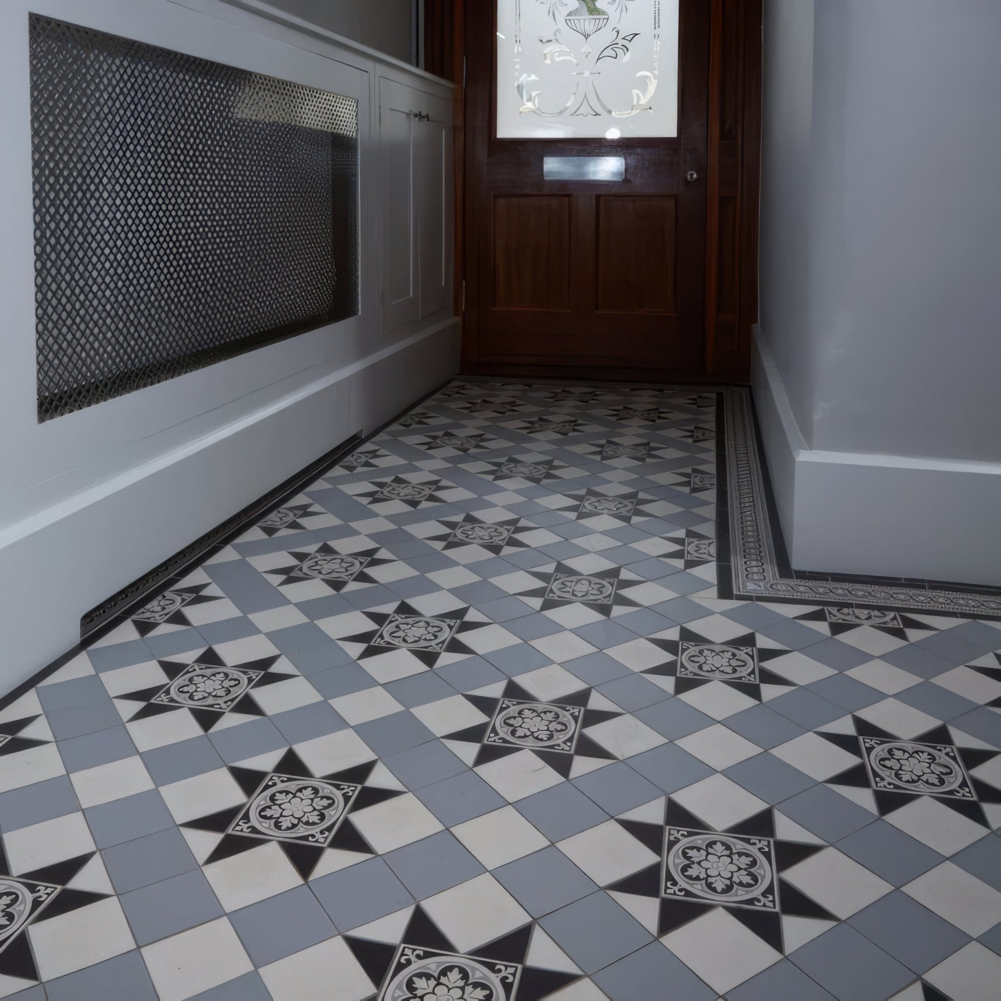 Blenheim Black, Dover White & Grey with Livingstone drop - in - Hyperion Tiles