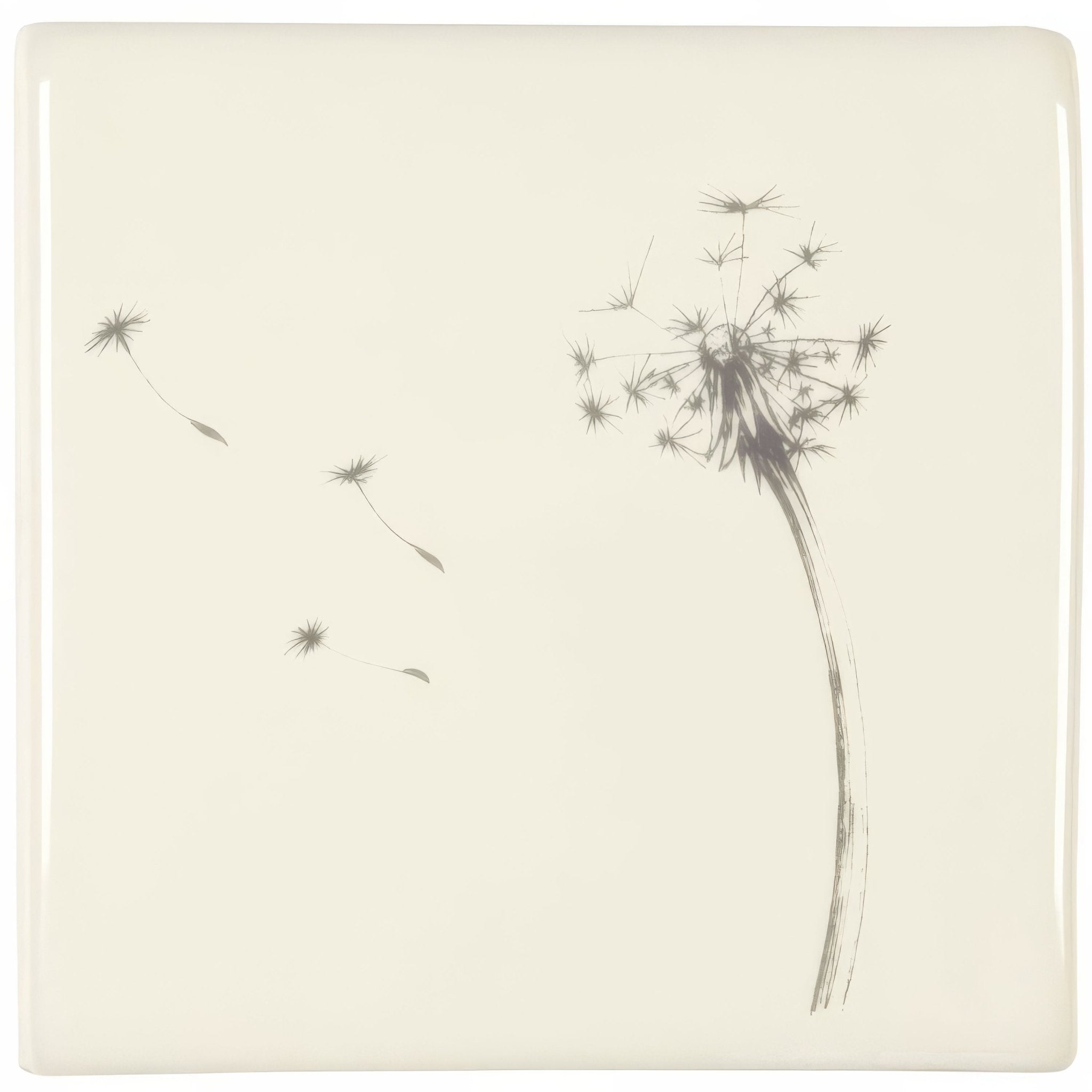 Blown Dandelion On Off White - Hyperion Tiles