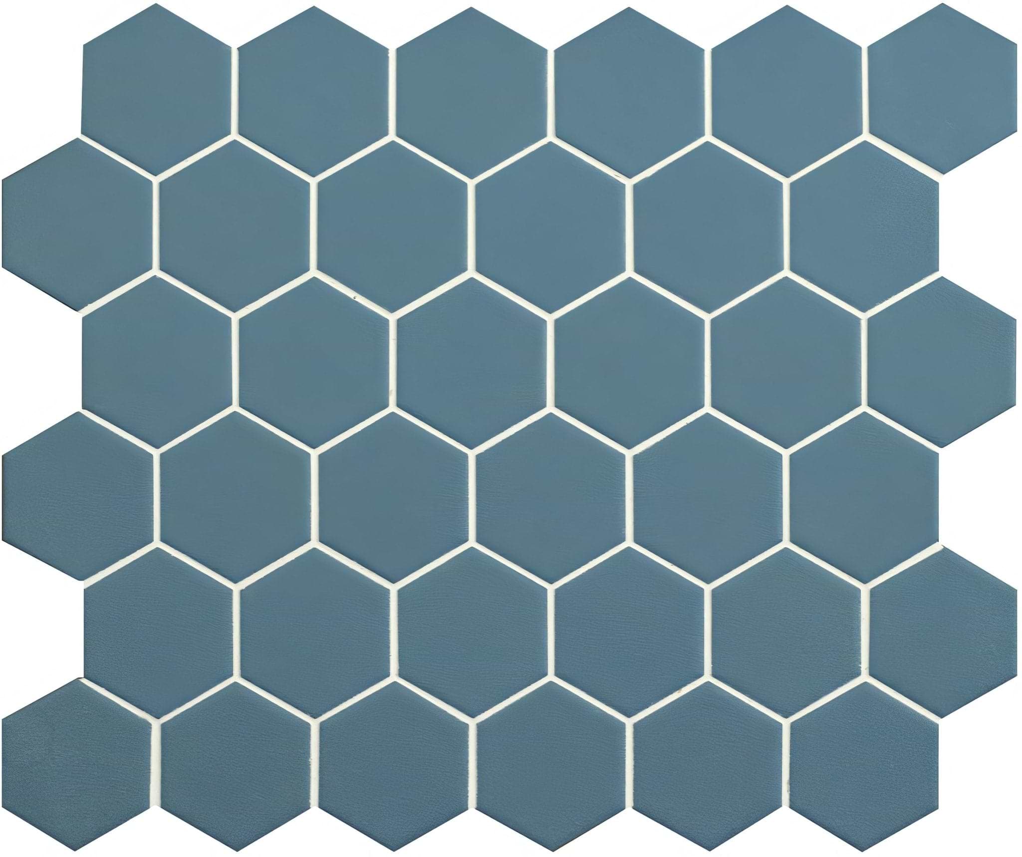 Blue/Grey Hexagon Slip Resistant - Hyperion Tiles