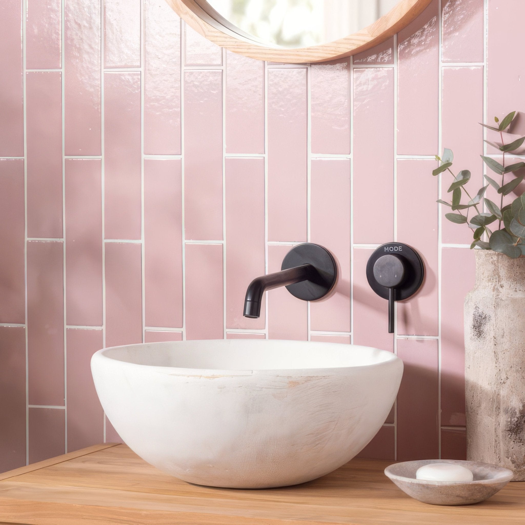 Blush Smooth Brick Tile - Hyperion Tiles