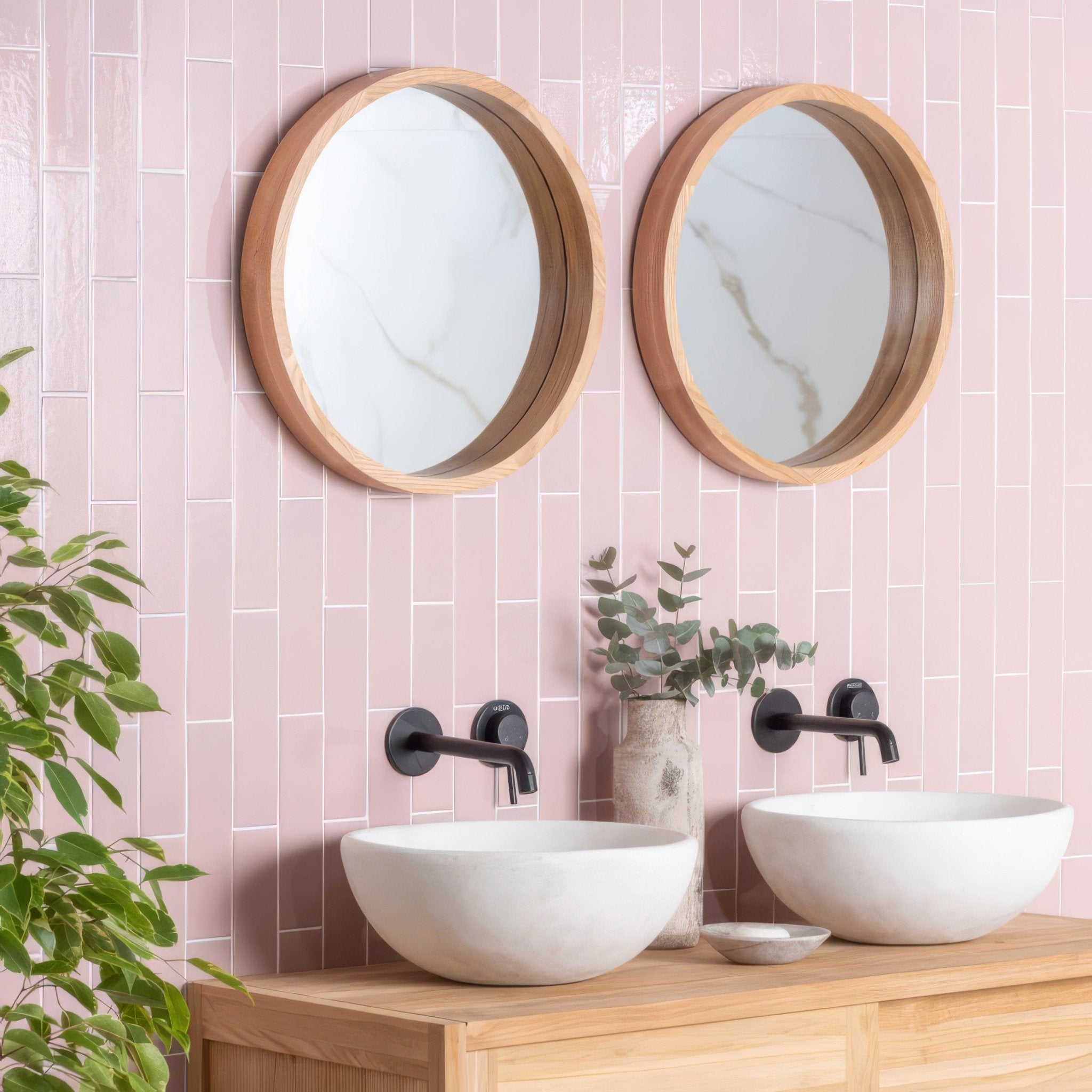 Blush Smooth Brick Tile - Hyperion Tiles