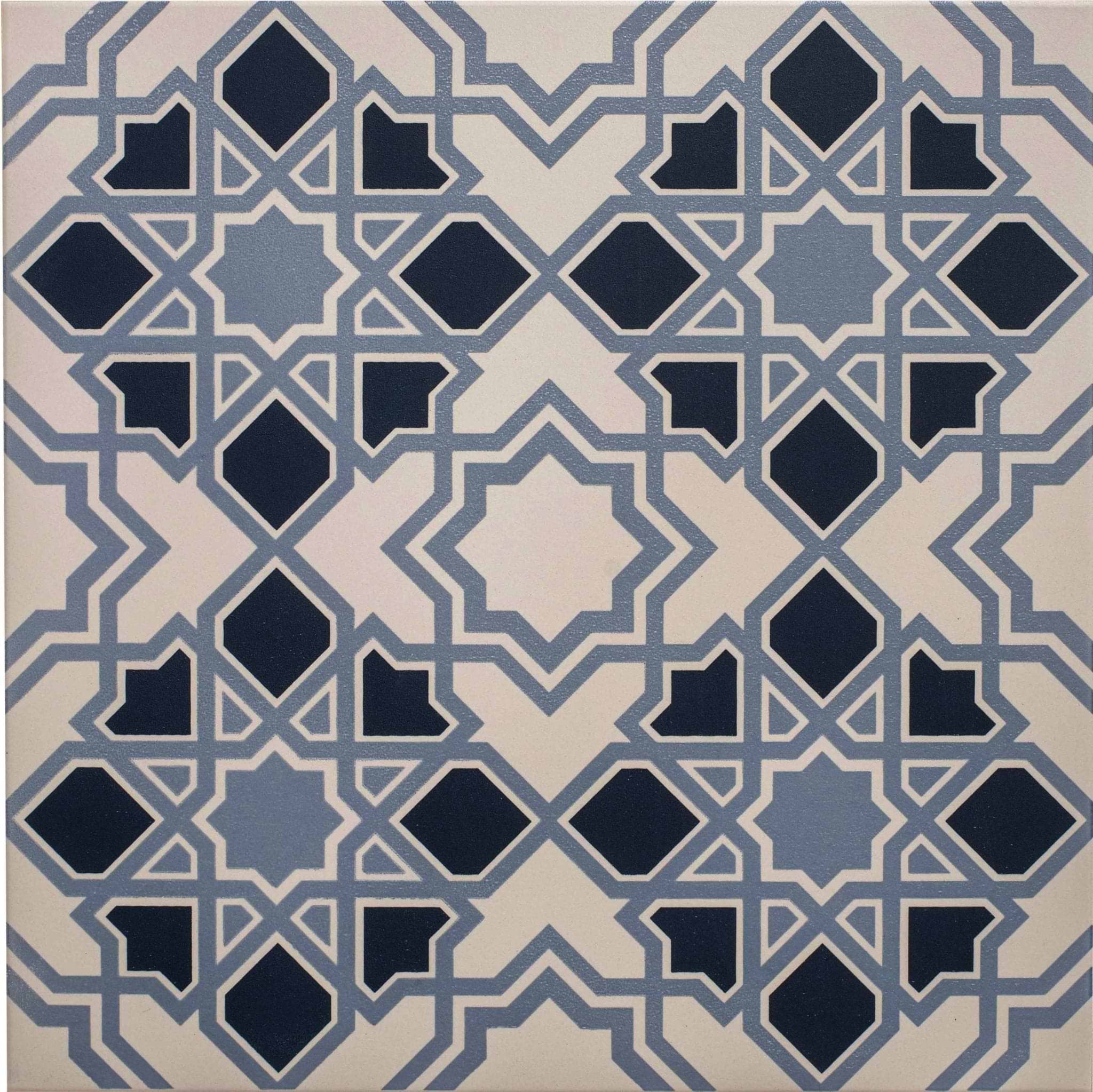 Bolero Light/Dark Blue on Chalk - Hyperion Tiles