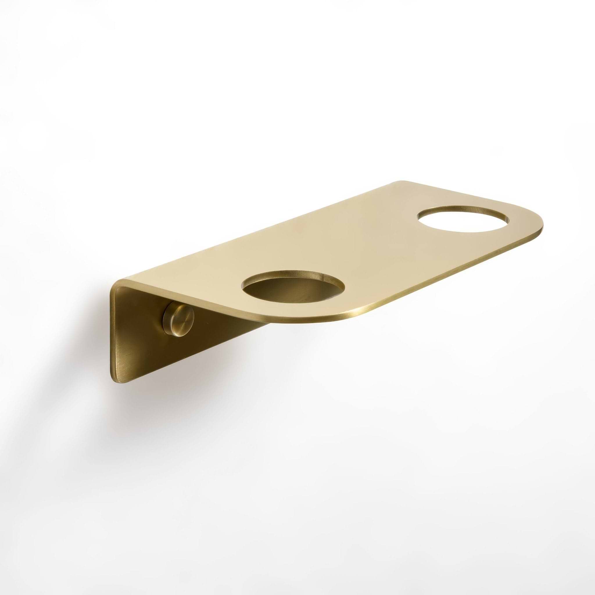 Bottle Holder 2 Hole Brushed Brass - Hyperion Tiles