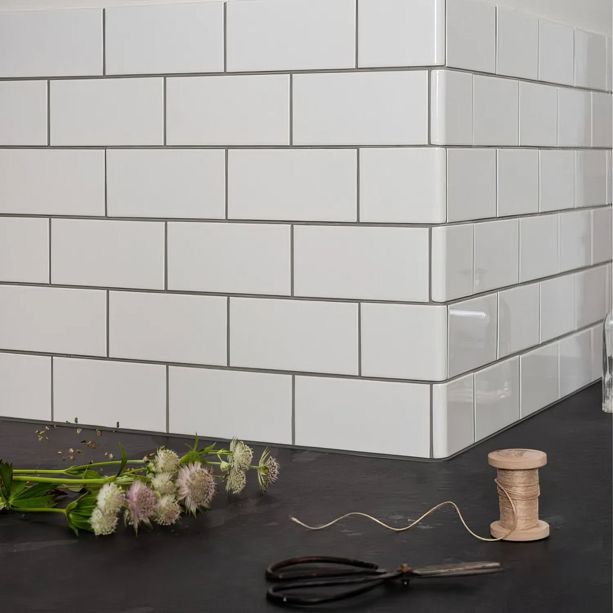 Brilliant White Half Tile - Hyperion Tiles