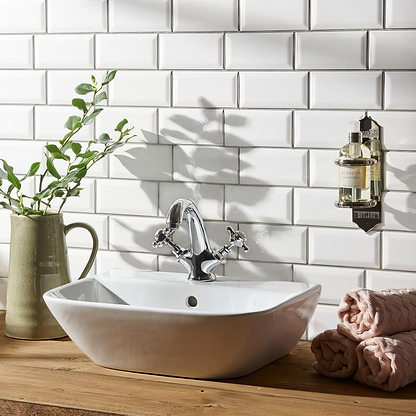 Brilliant White Metro Bevelled Tile - Hyperion Tiles