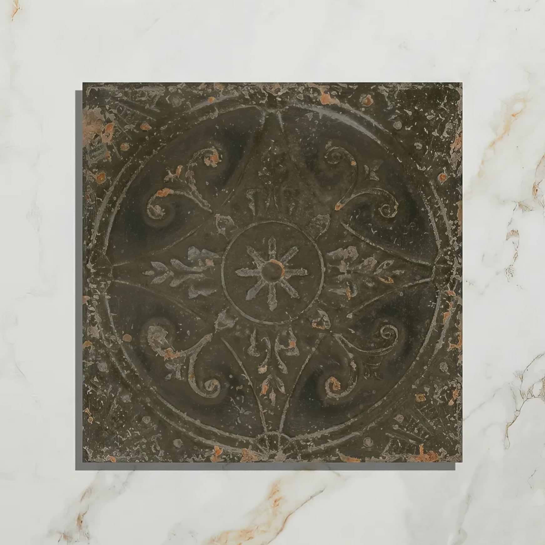 Brooklyn Embossed Ceramic Pewter - Hyperion Tiles